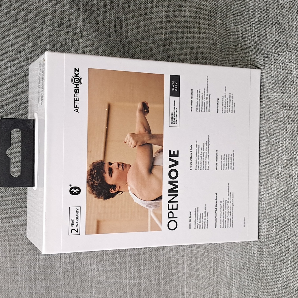 Aftershokz Openmove Slate Grey Wireless Bone Conduction Headphones AS660 Sealed - Picture 4 of 8